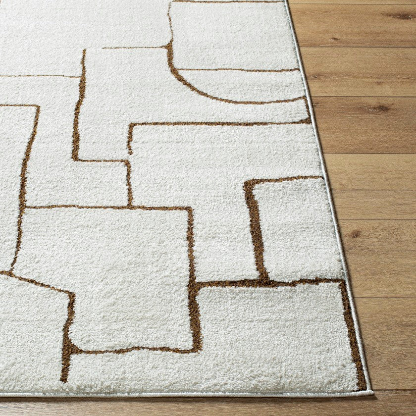 Kendl Modern Ivory/Brown Area Rug