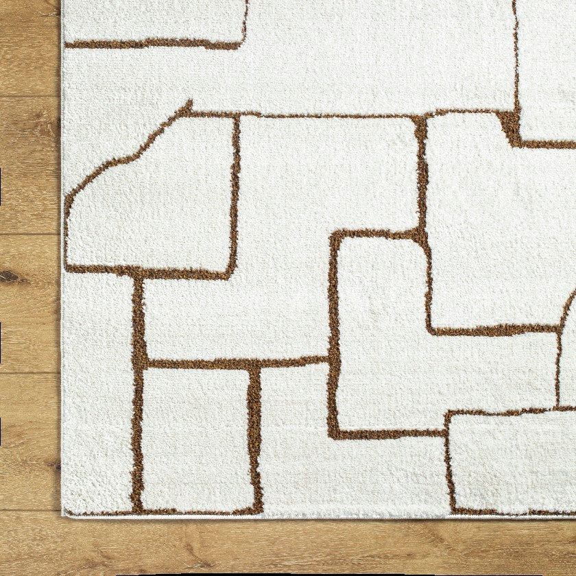 Kendl Modern Ivory/Brown Area Rug