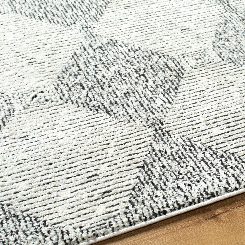 Javonne Modern Ivory/Black Area Rug