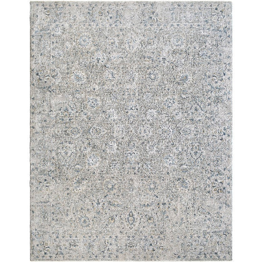 Jackalynn Traditional Light Gray/Dark Blue Area Rug