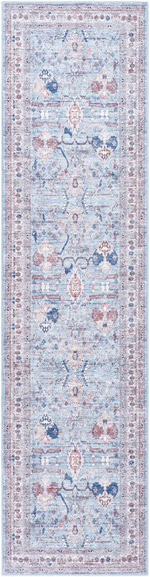 Malek Traditional Denim Washable Area Rug