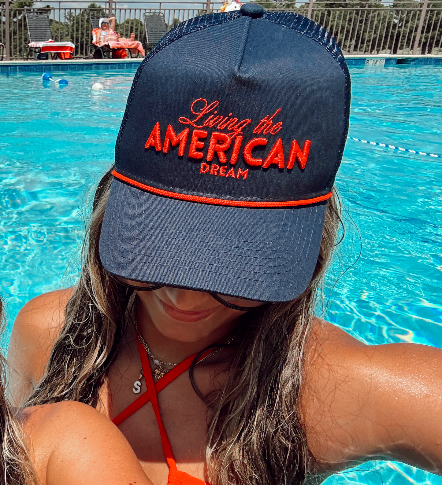 Living The American Dream - Navy Trucker Hat