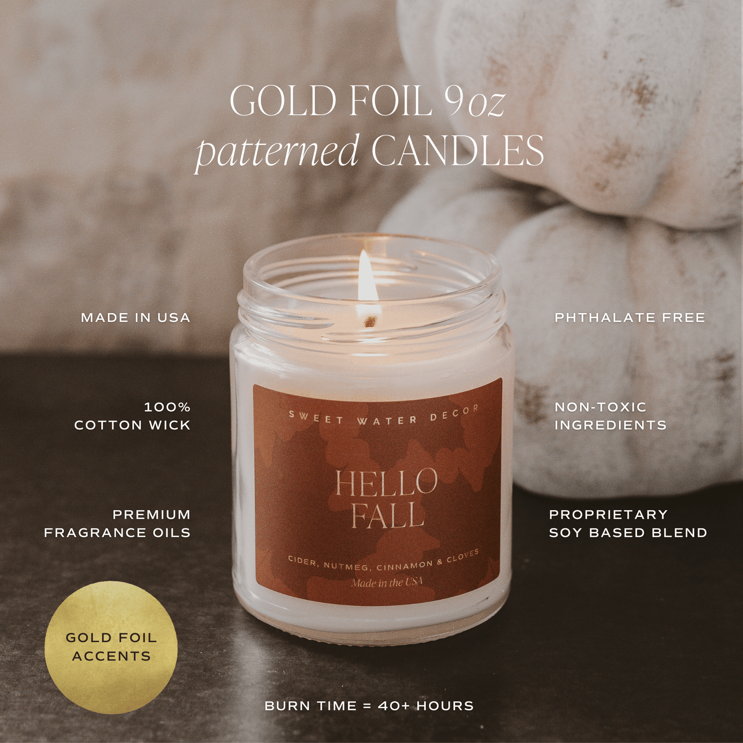 Pumpkin Spice Soy Candle | 9oz. Clear Jar