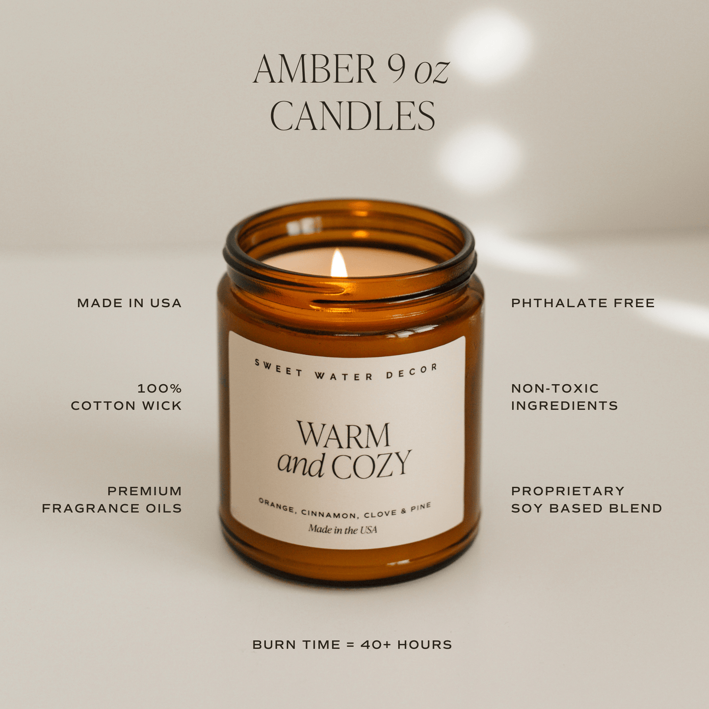 Stress Relief Soy Candle - Amber Jar - 9 oz