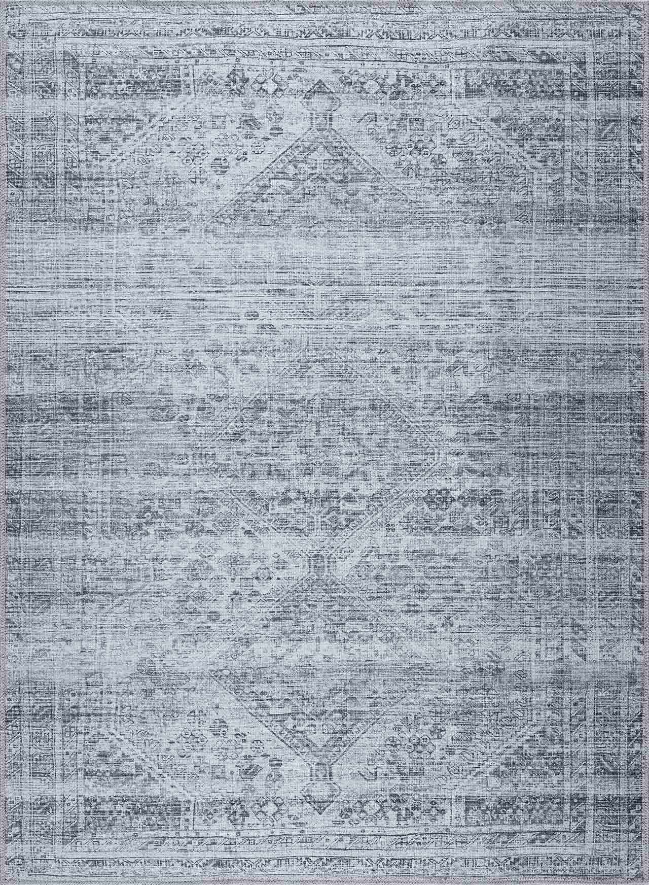 Barny Cream & Gray Washable Rug