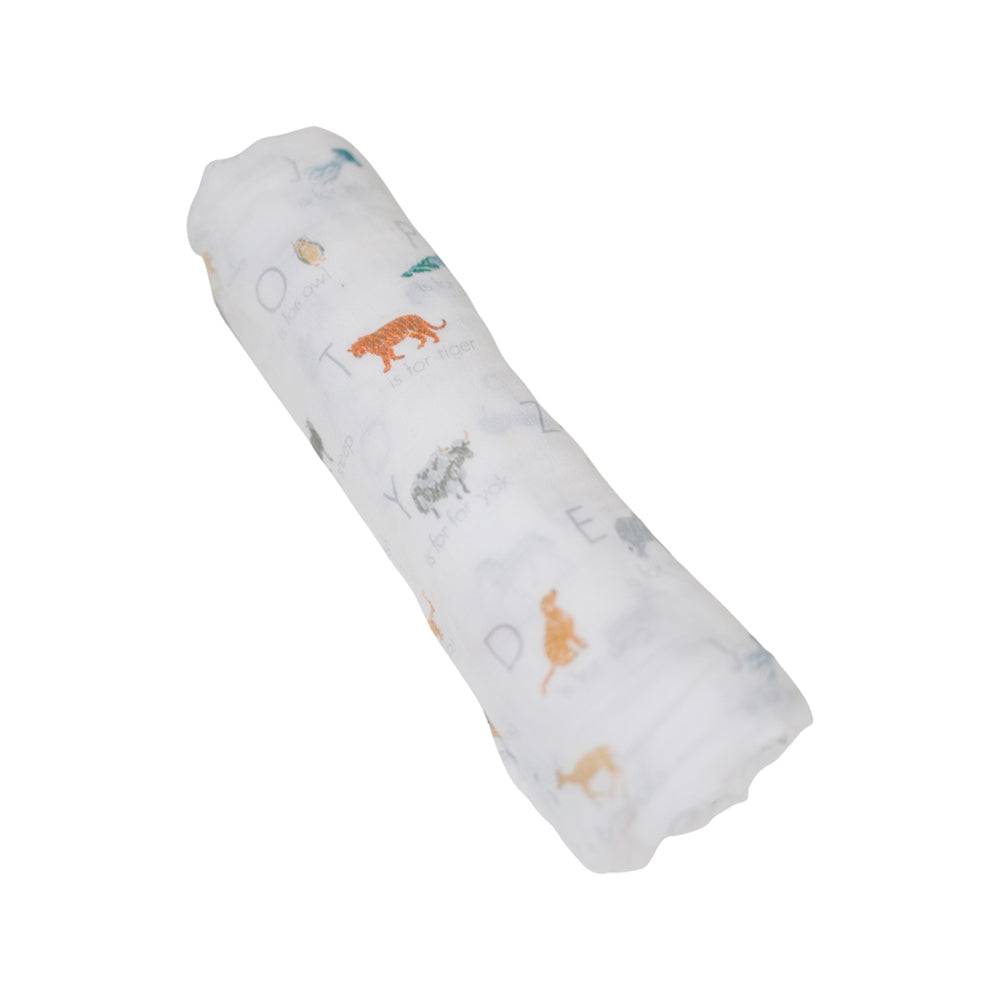 Muslin Swaddle Blanket Oh So Soft Animal Alphabet