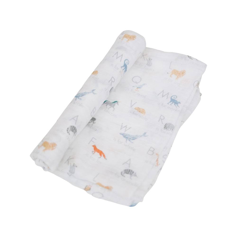 Muslin Swaddle Blanket Oh So Soft Animal Alphabet