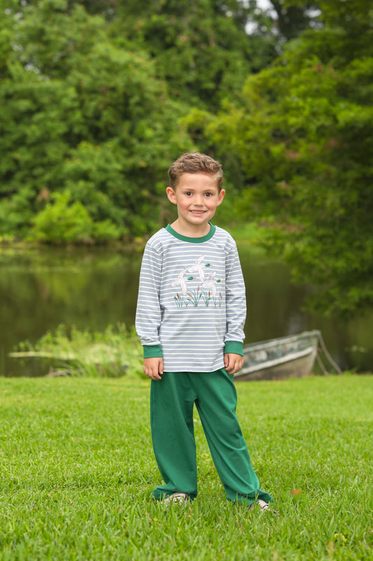 Jellybean Mallard Embroidery Pants Set