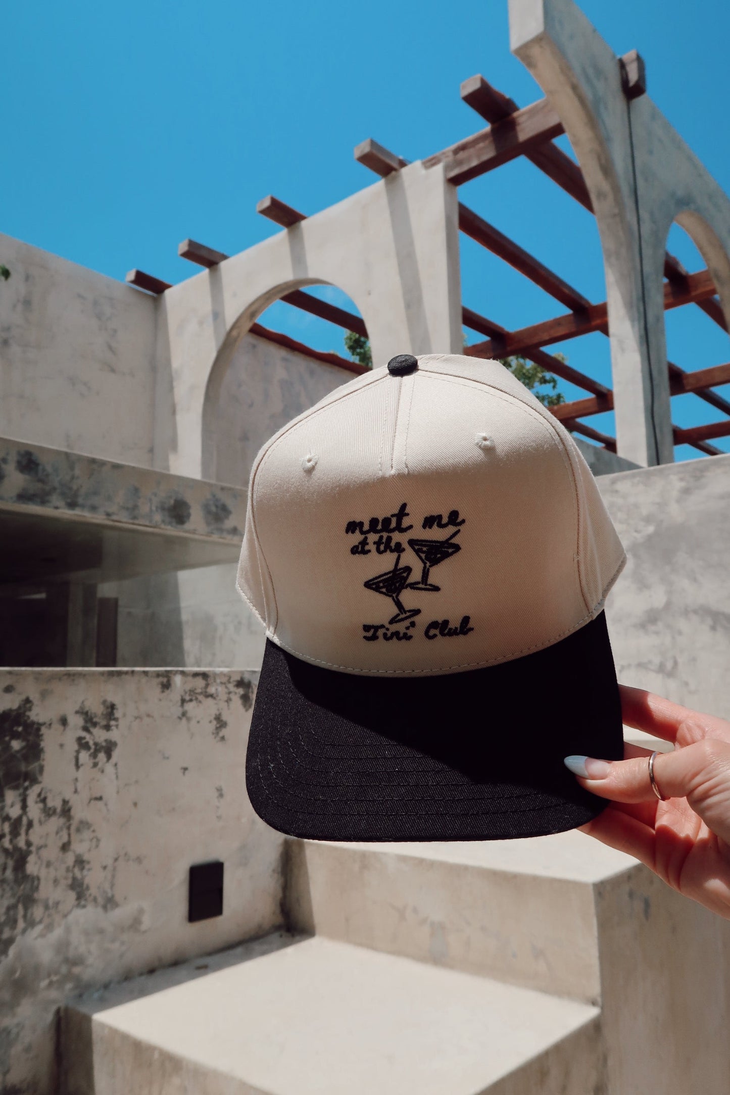 Meet Me at the Tini' Club - Black Vintage Trucker Hat - PREORDER