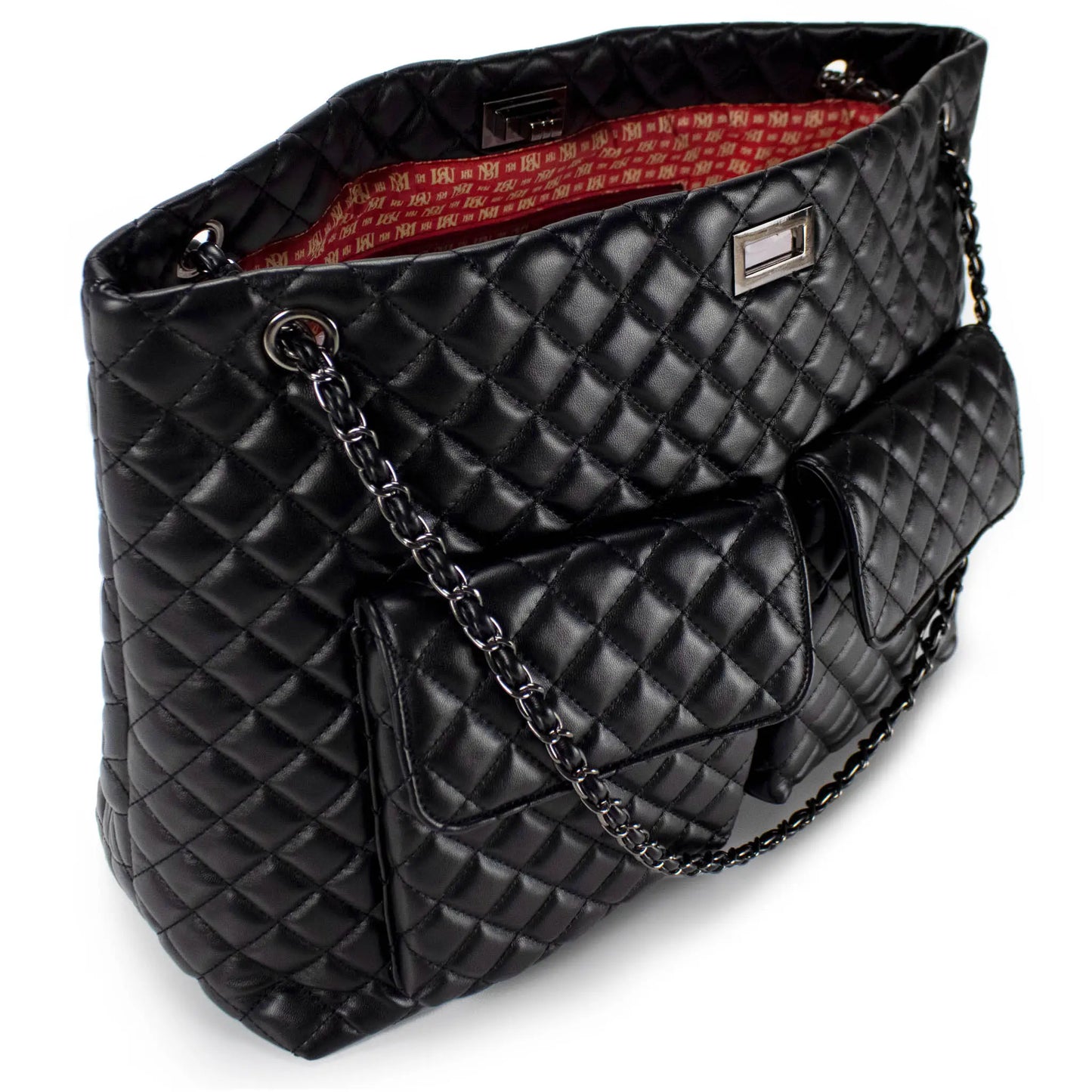 Diana Quilted Vegan Leather Weekender Tote Bag