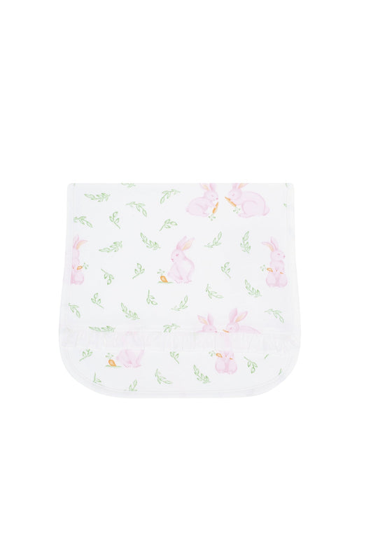 Pink Bunny Print Burp Cloth