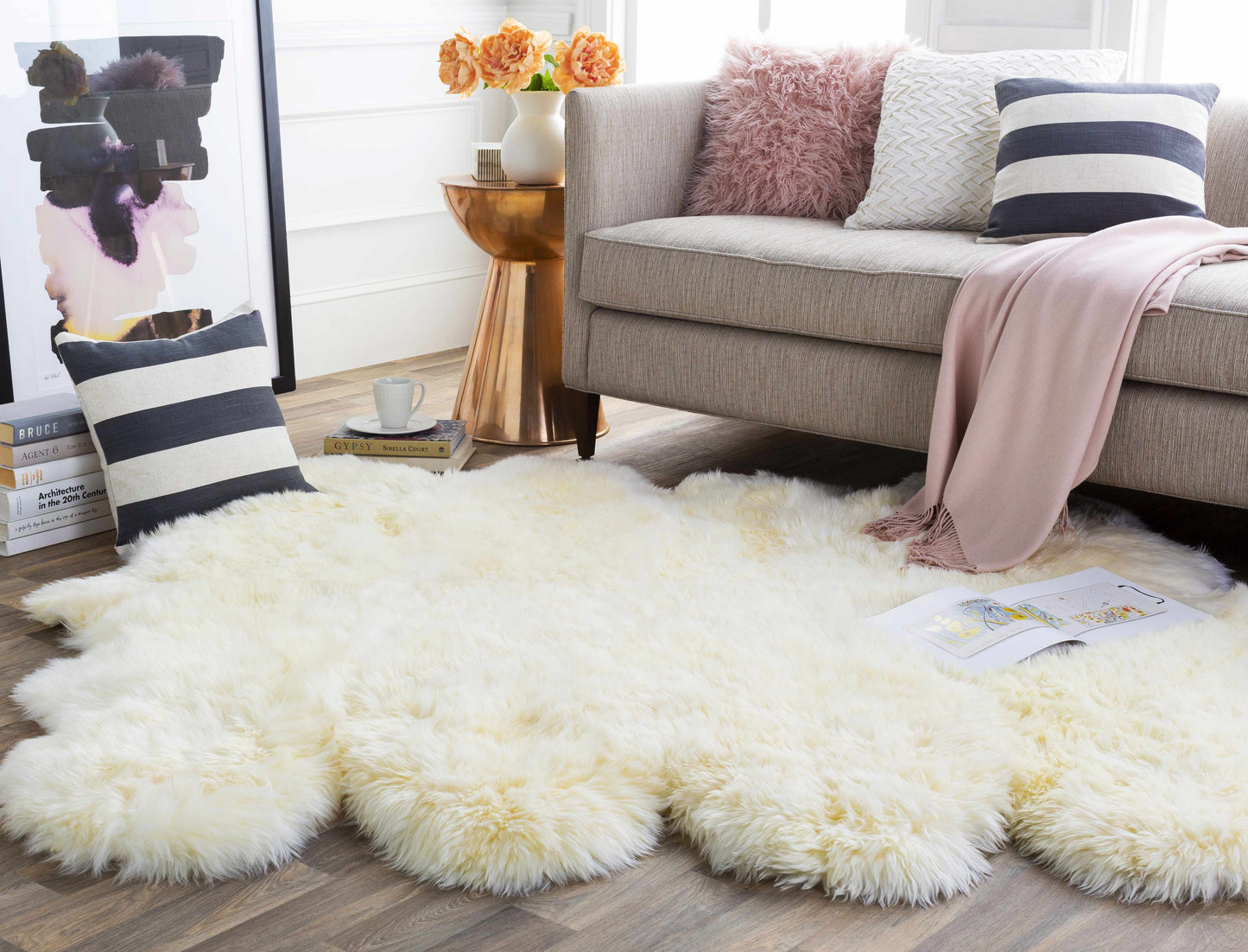 Premium White Soft Sheepskin Rug