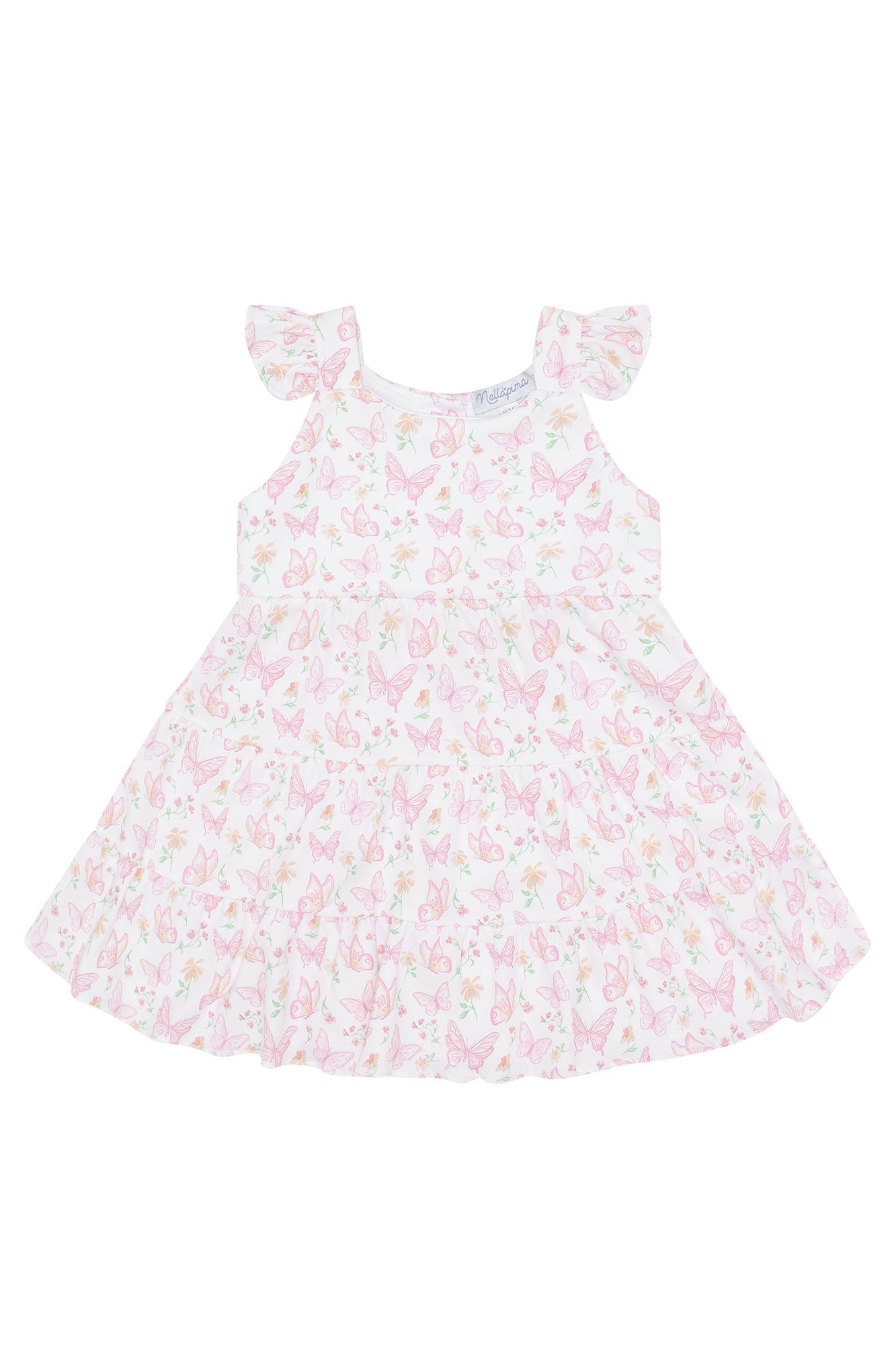 Butterflies Print Ruffle Dress