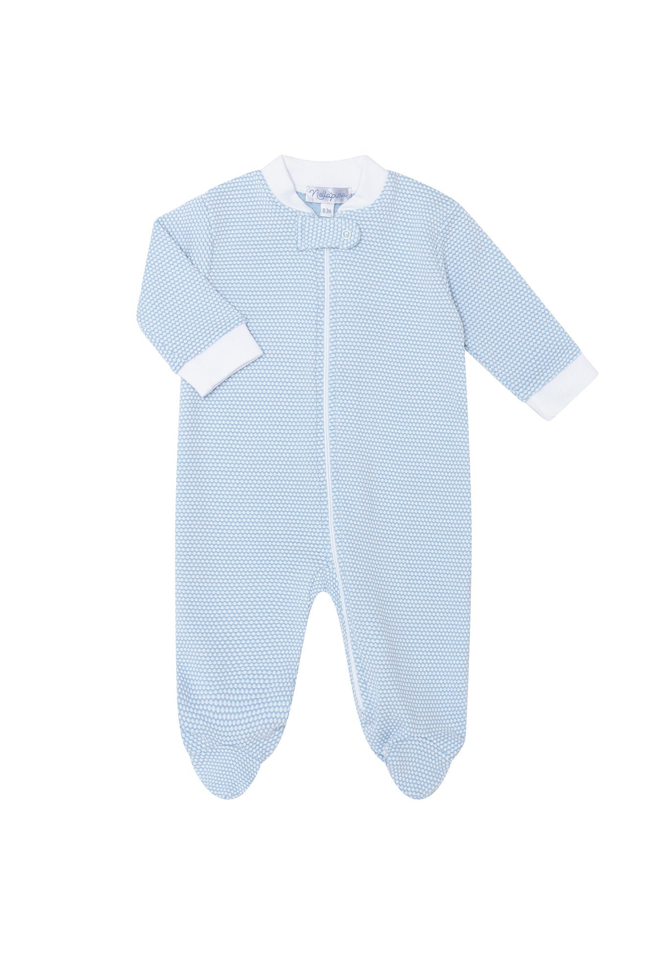 Blue Bubble Zipper Footie