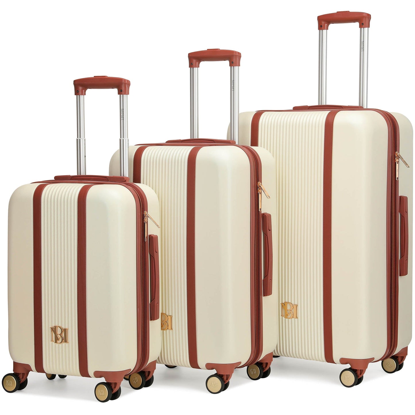 Mia 3 Piece Expandable Retro Luggage Set