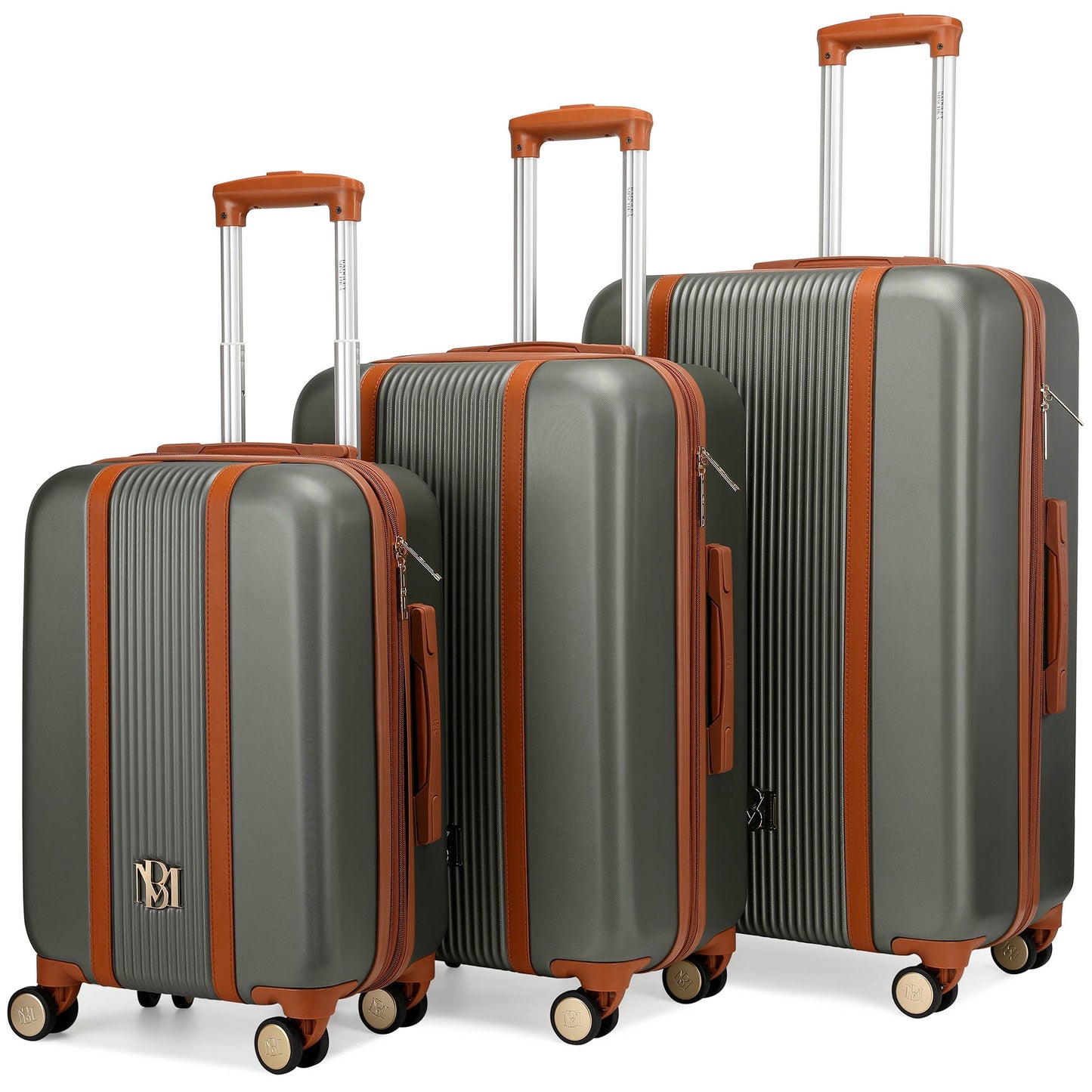 Mia 3 Piece Expandable Retro Luggage Set