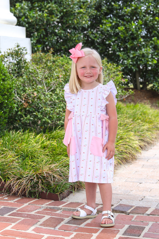 Girls Berry Sweet Pocket Dress