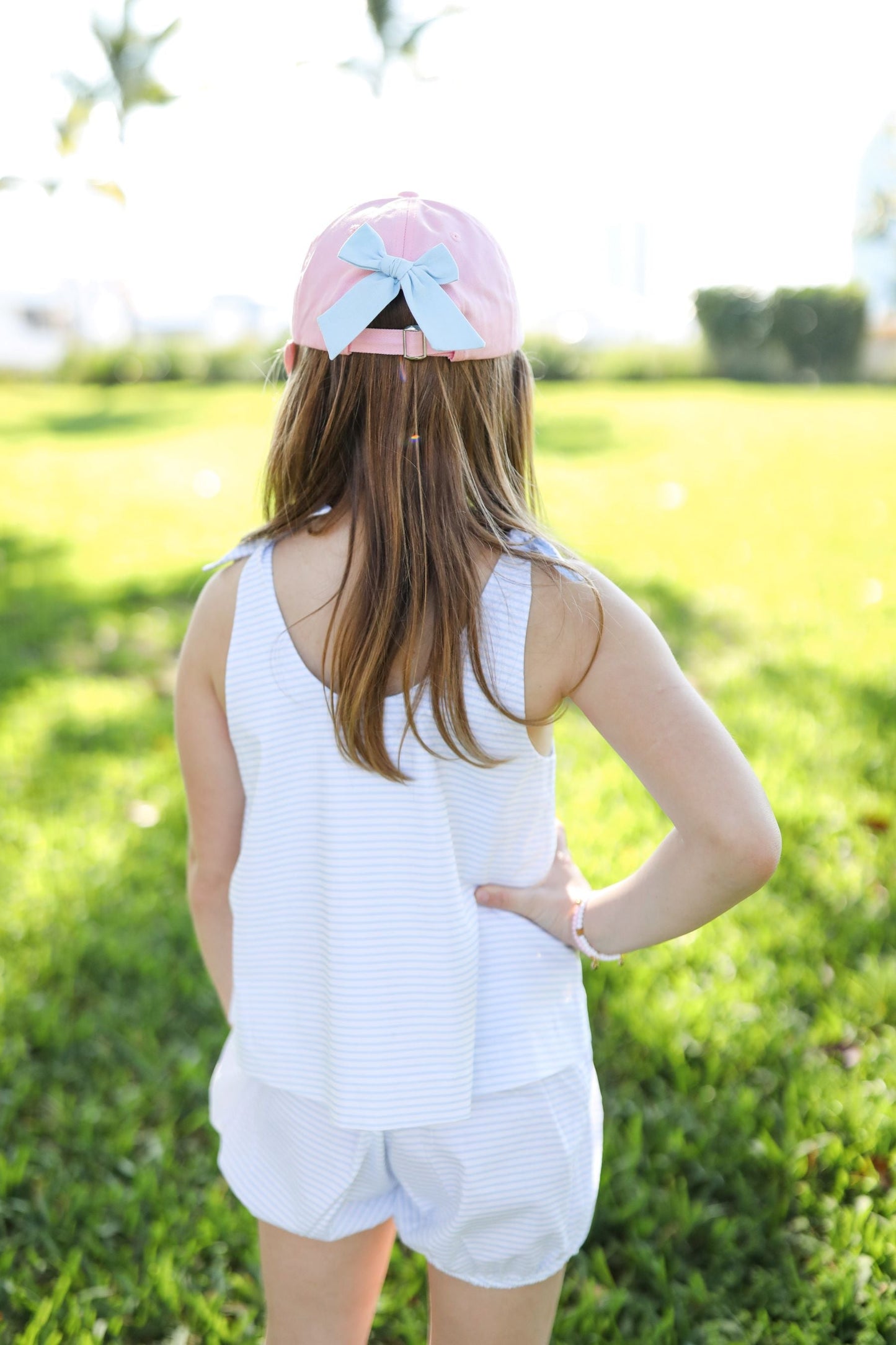 Rainbow Bow Baseball Hat (Girls)