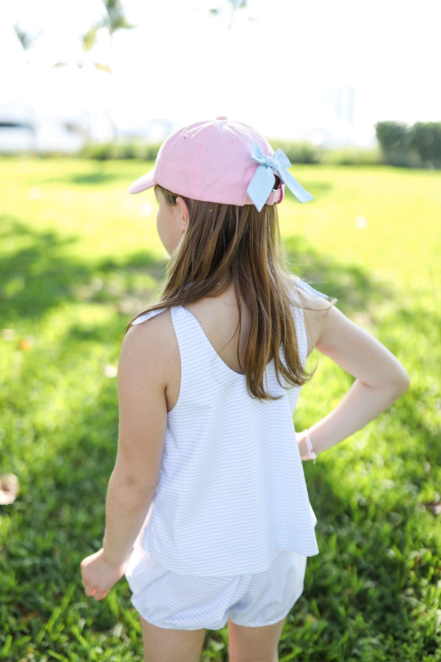 Rainbow Bow Baseball Hat (Girls)