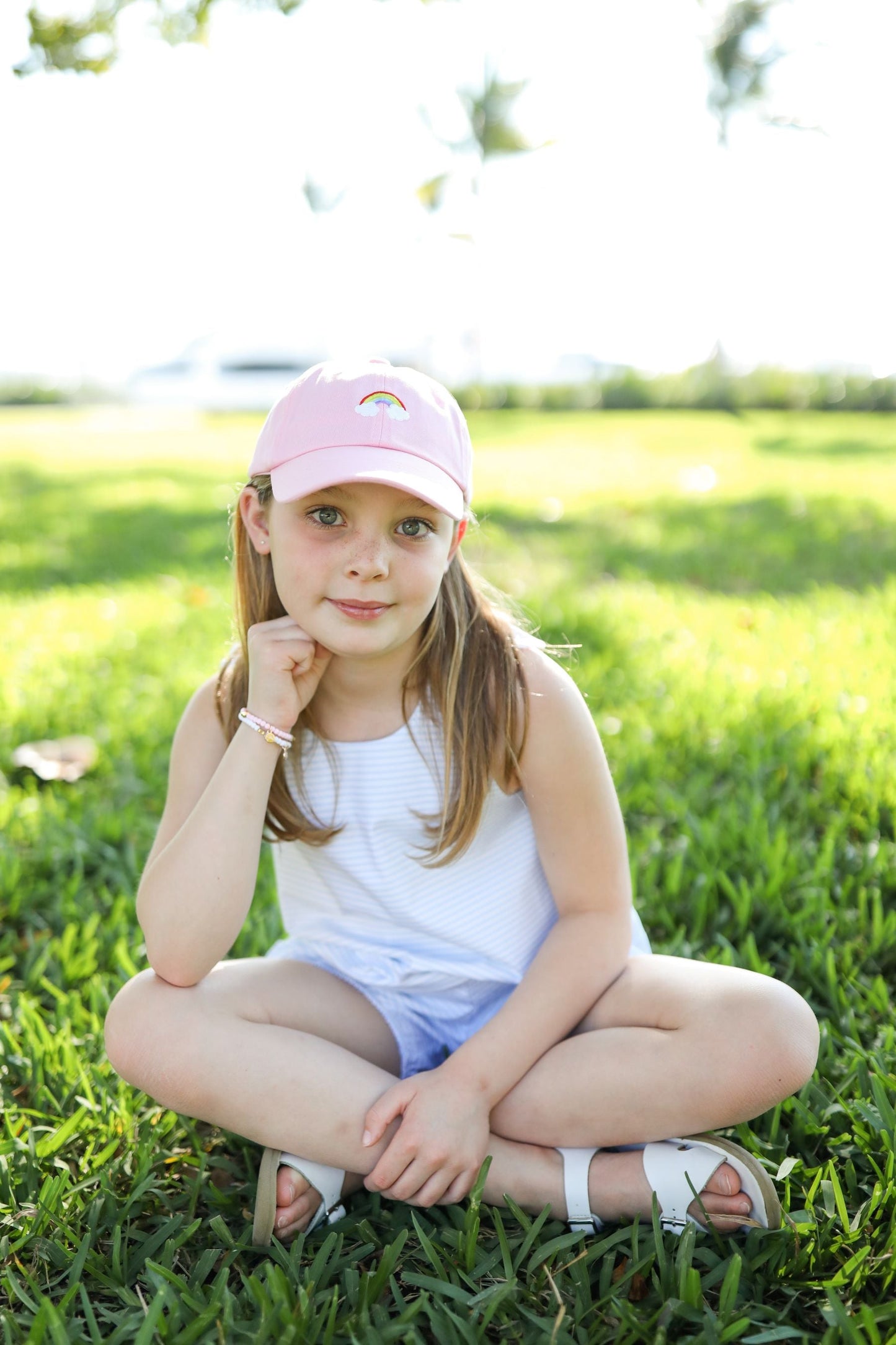 Rainbow Bow Baseball Hat (Girls)