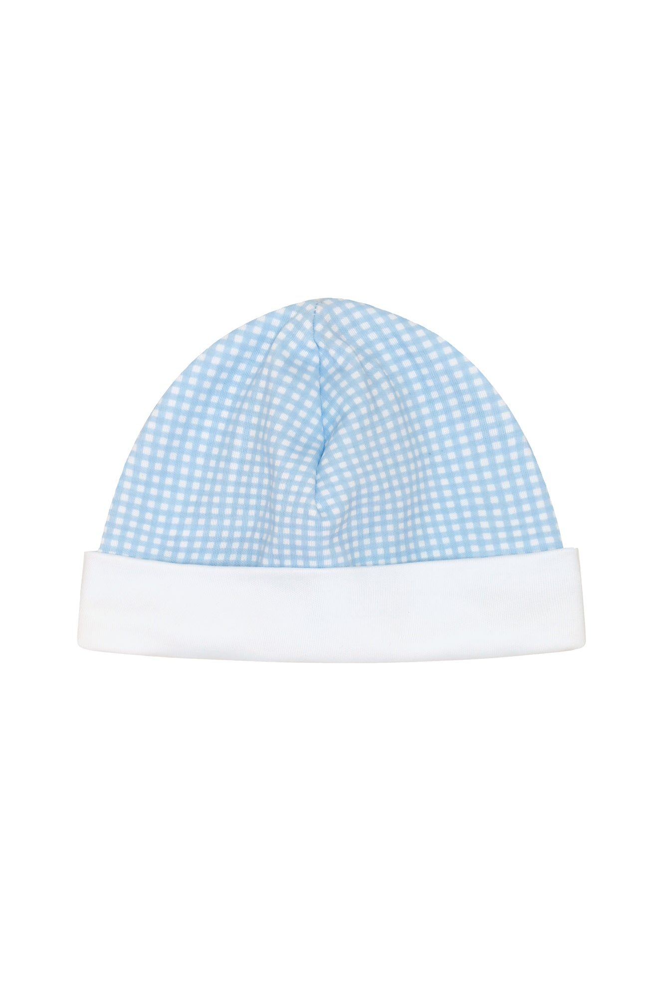 Blue Gingham Baby Hat