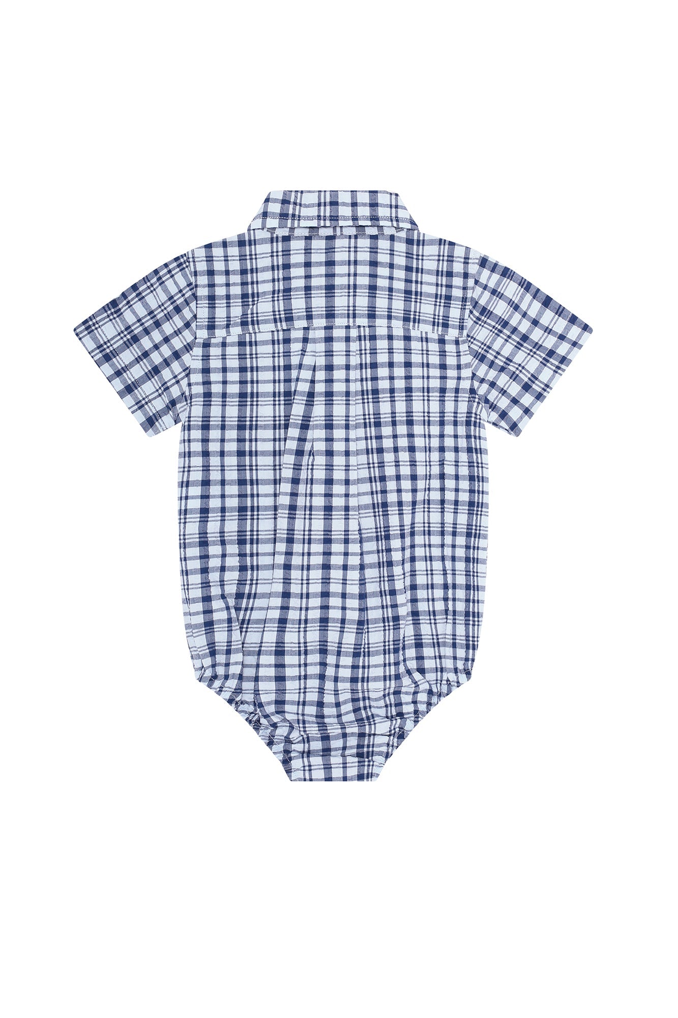 Blue Plaid Pima Cotton Onesie Shirt