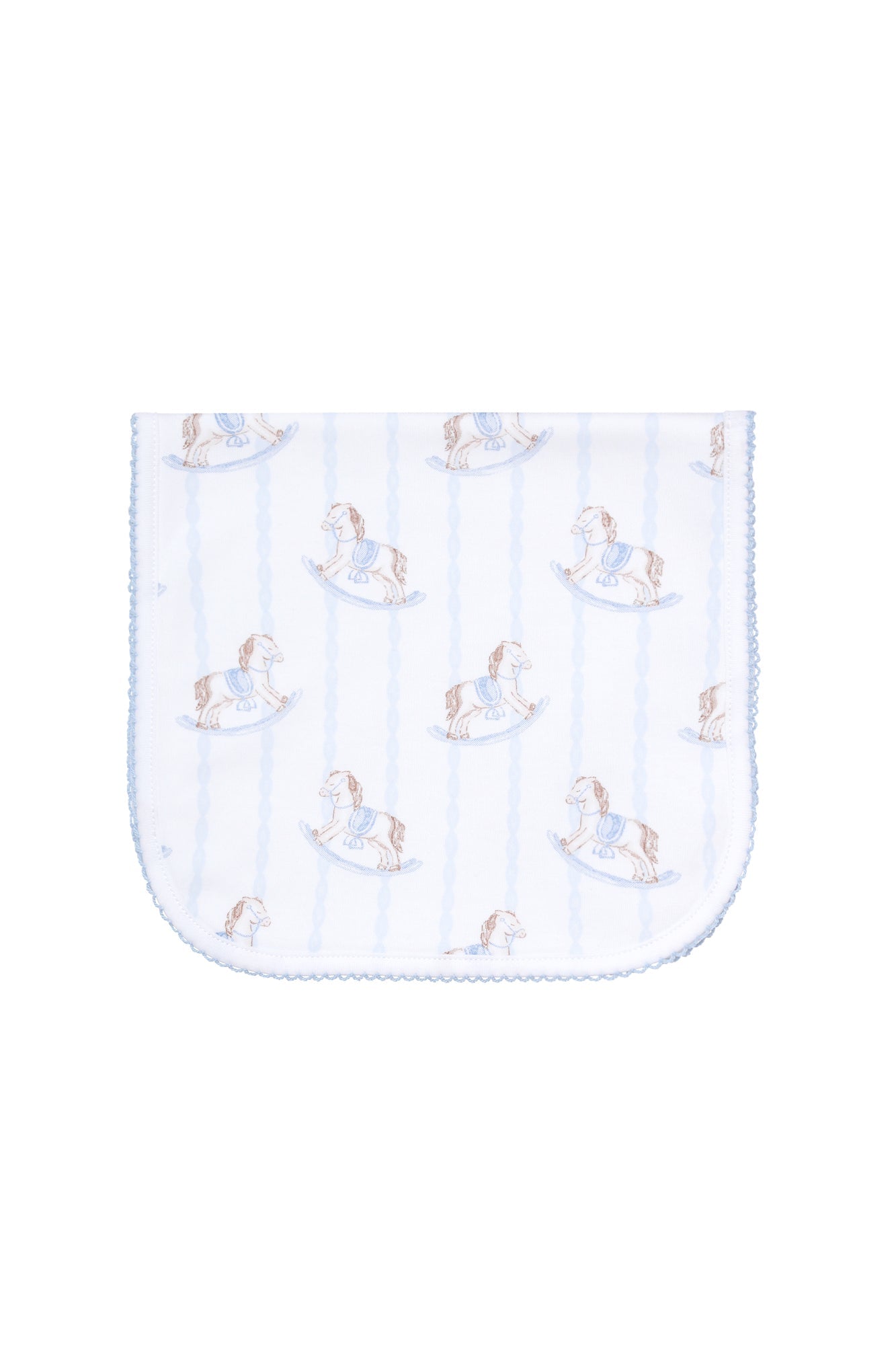 Blue Rocking Horse Baby Burp Cloth