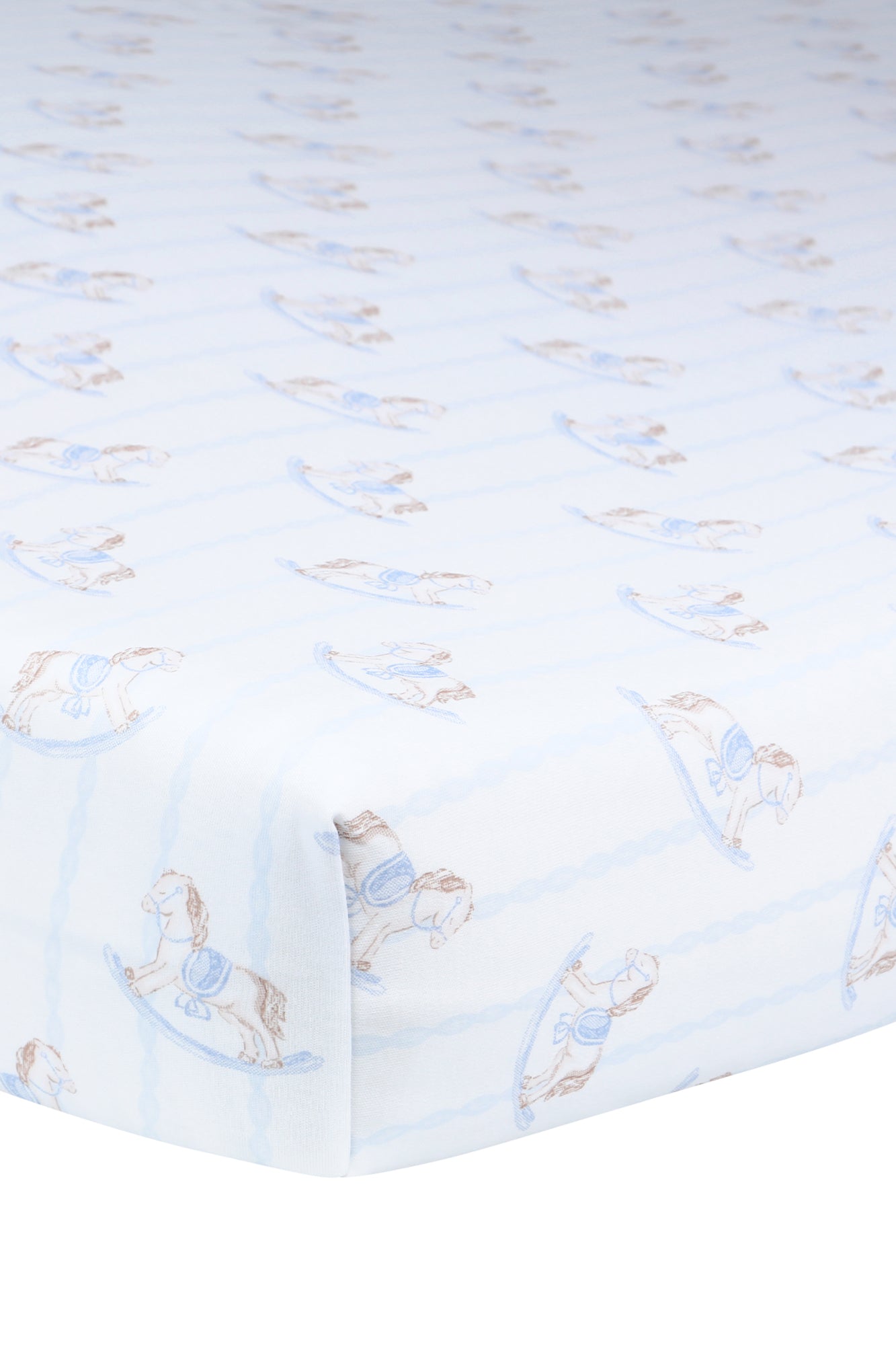 Blue Rocking Horse Crib Sheets