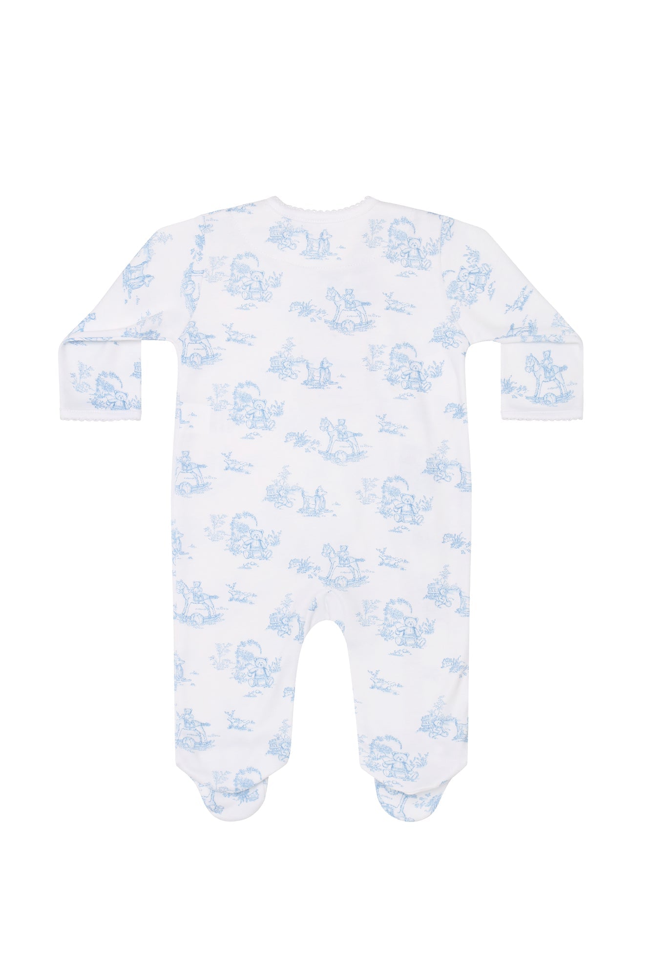 Blue Toile Crossover Footie