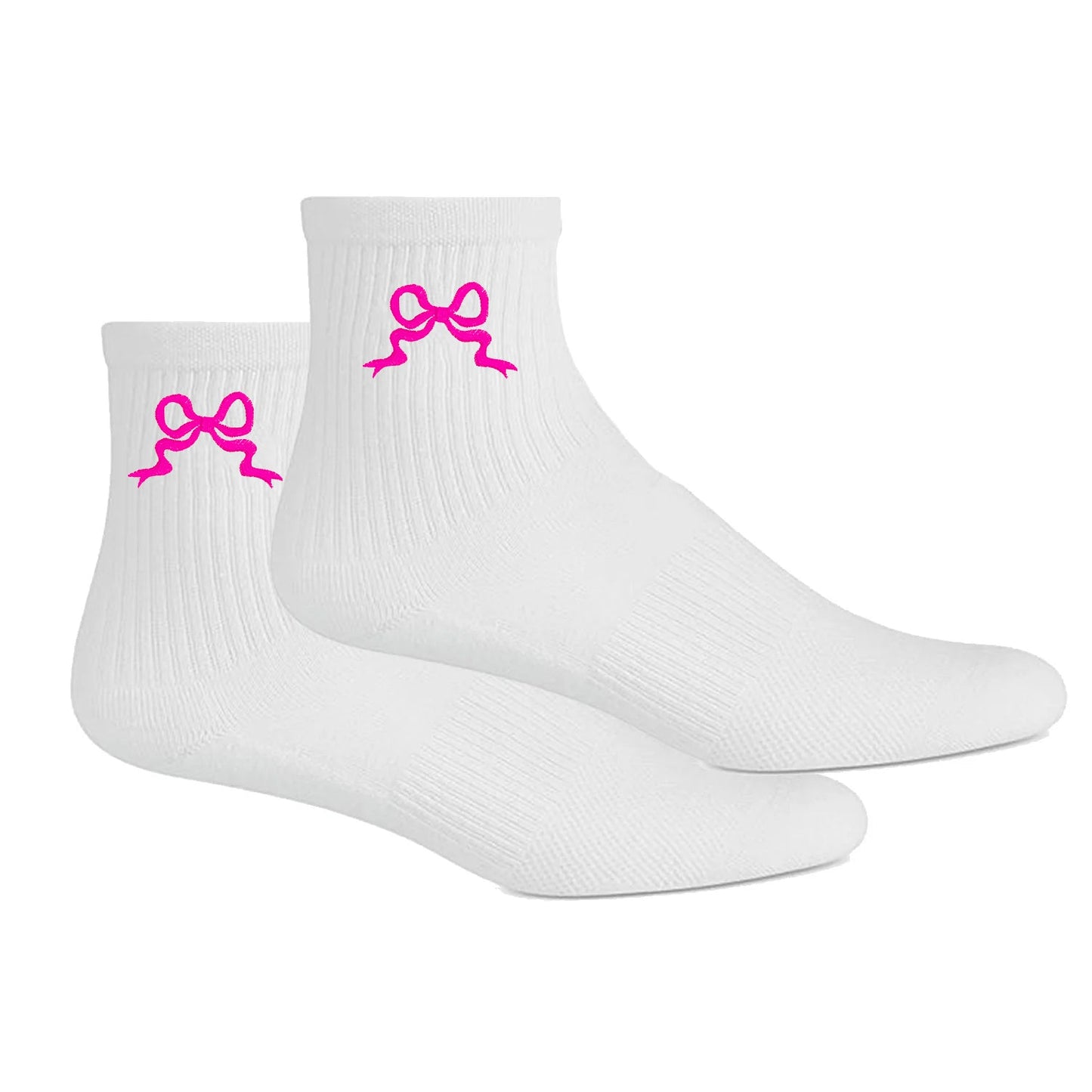 Embroidered 'Ribbon Bow' Crew Socks