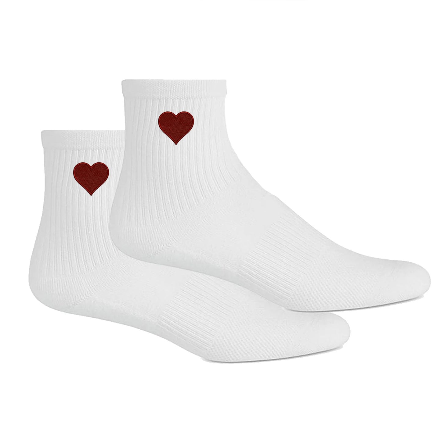 Embroidered Heart Crew Socks