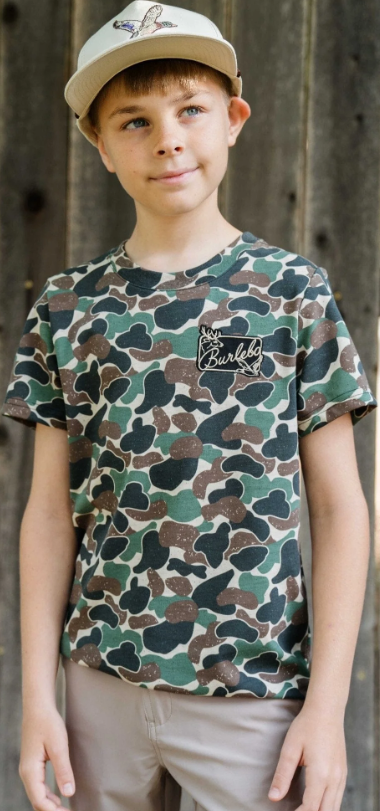 Burlebo Adult Patch Logo Pocket Tee – Throwback Camo