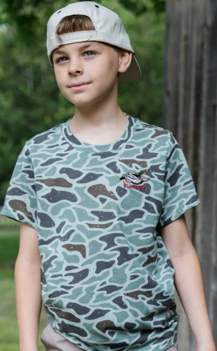 BURLEBO Youth Pocket Tee – Retro Duck Camo