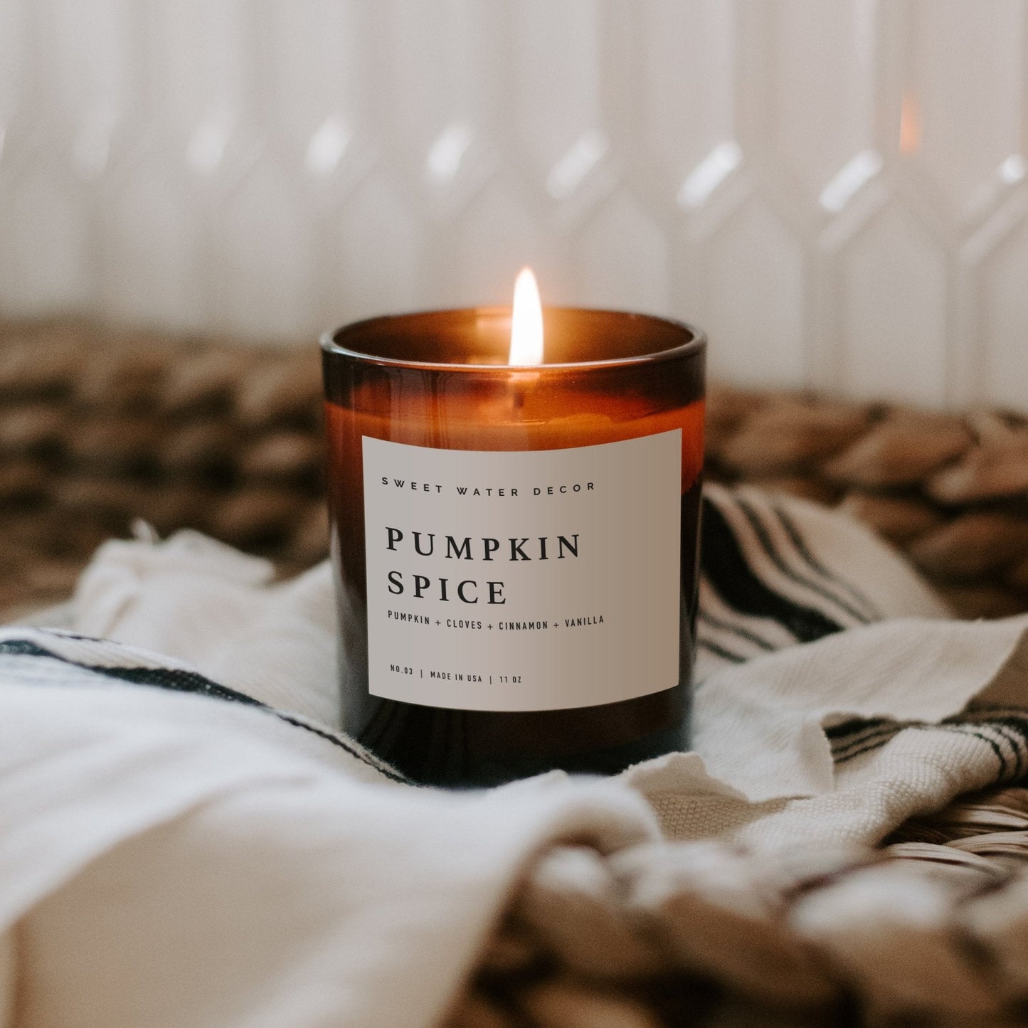 Pumpkin Spice Soy Candle - Amber Jar - 11 oz