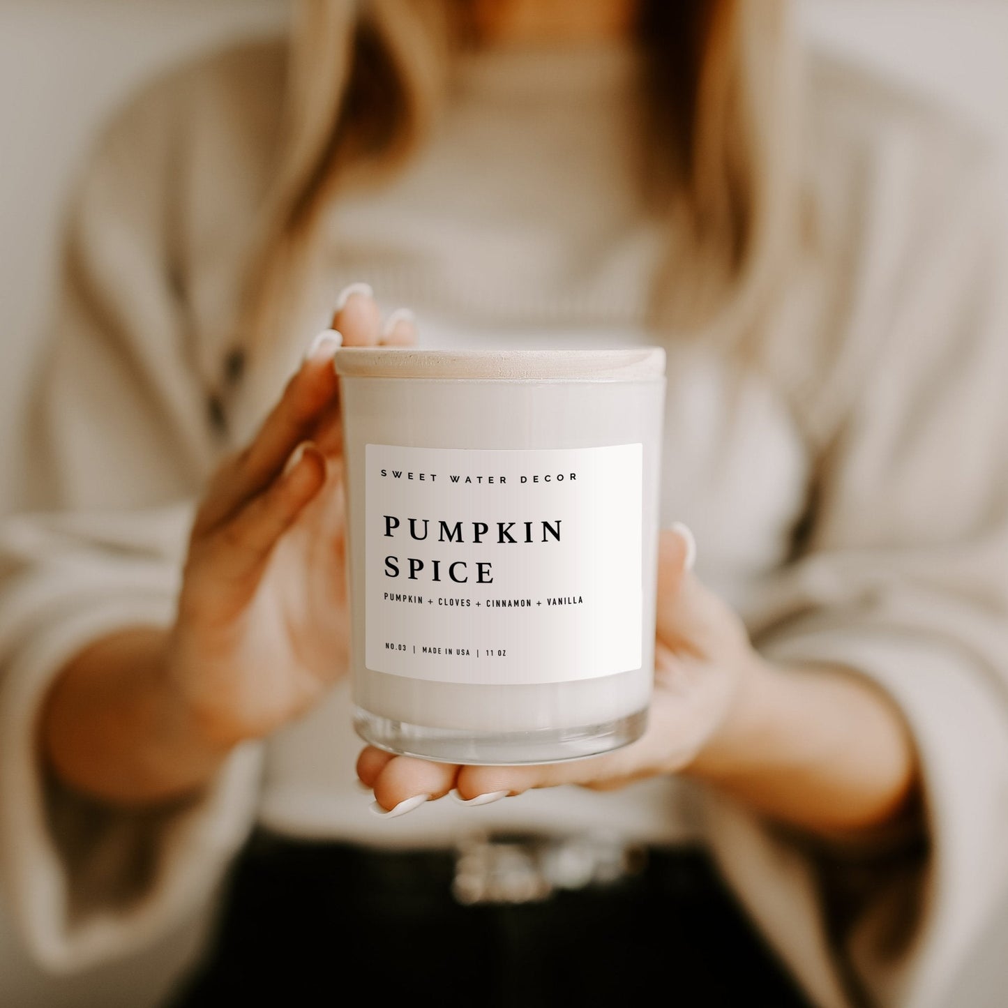 Pumpkin Spice Soy Candle - White Jar - 11 oz