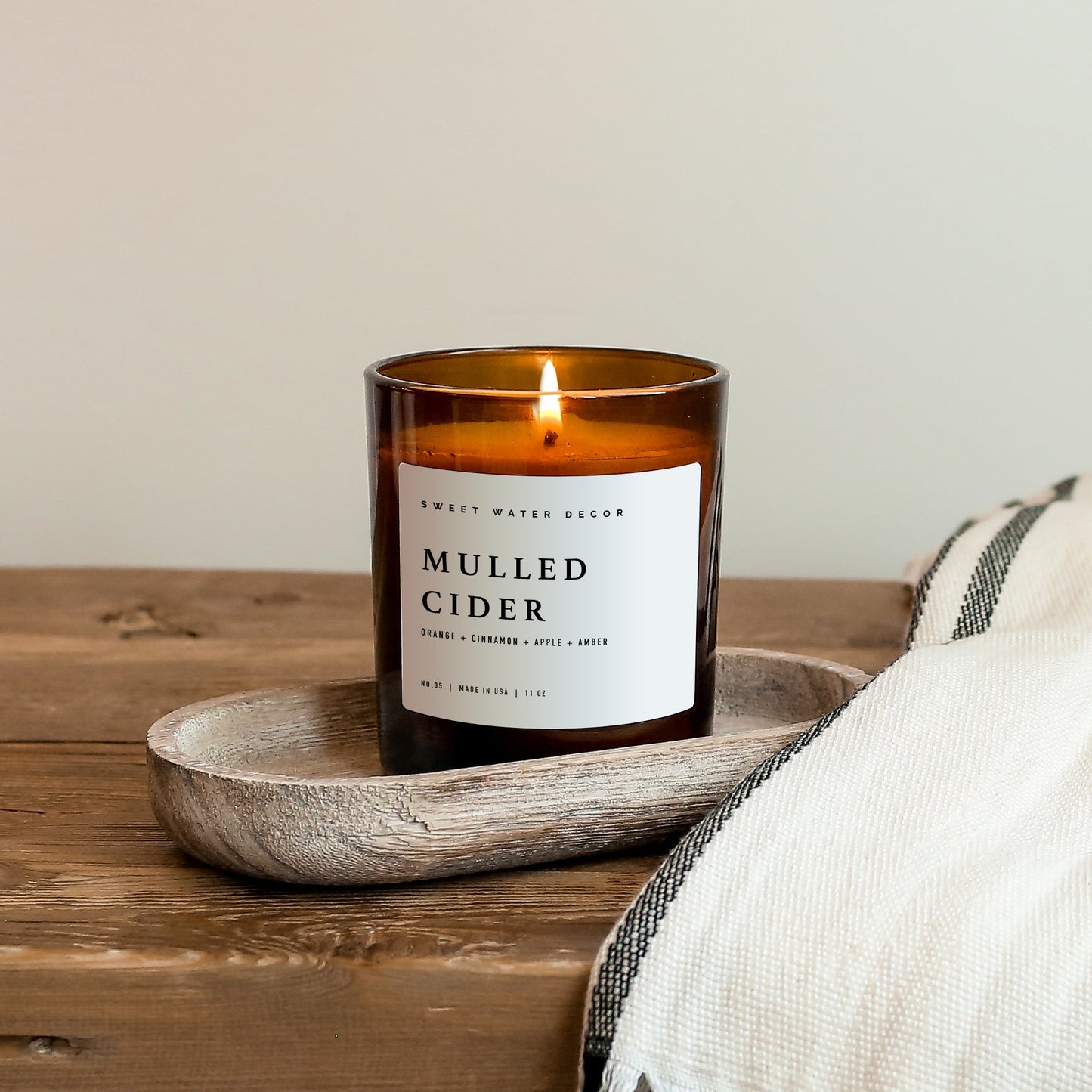 Mulled Cider Soy Candle - Amber Jar - 11 oz