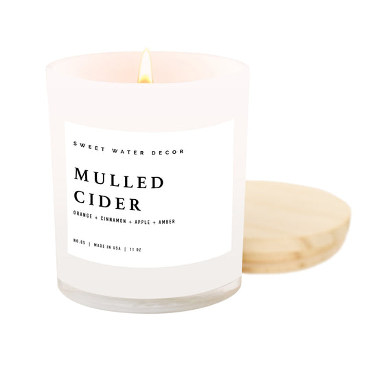 Mulled Cider Soy Candle - White Jar - 11 oz