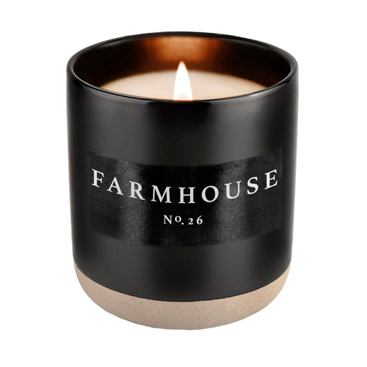 Farmhouse Soy Candle - Black Stoneware Jar - 12 oz