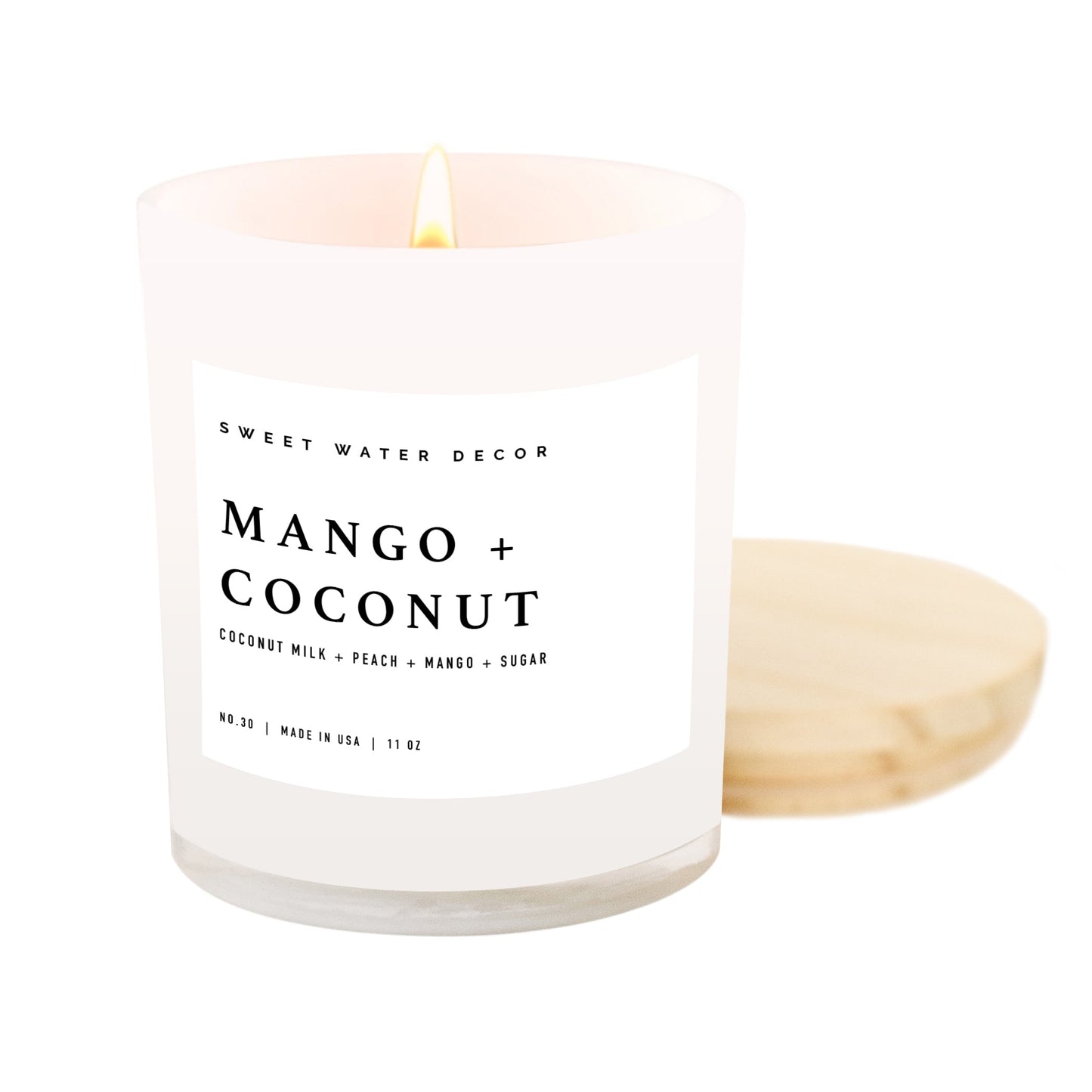 Mango and Coconut Soy Candle - White Jar - 11 oz