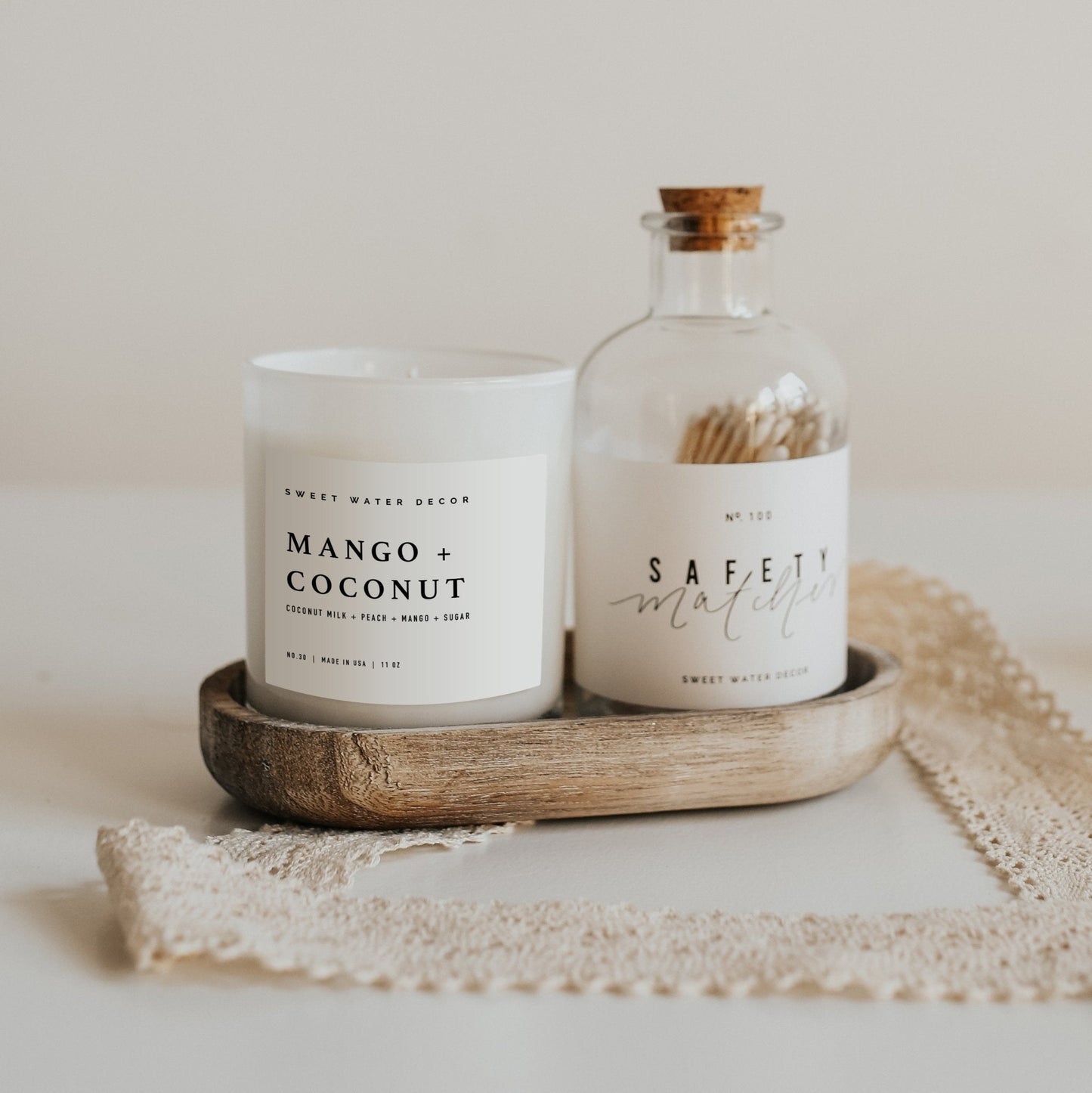 Mango and Coconut Soy Candle - White Jar - 11 oz