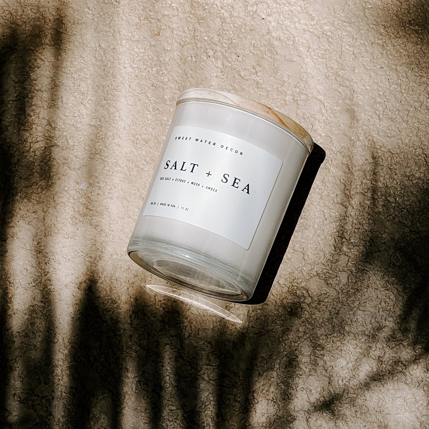 Salt and Sea Soy Candle - White Jar - 11 oz