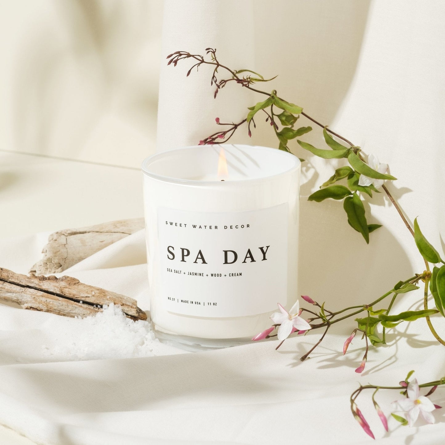 Spa Day Soy Candle - White Jar - 11 oz