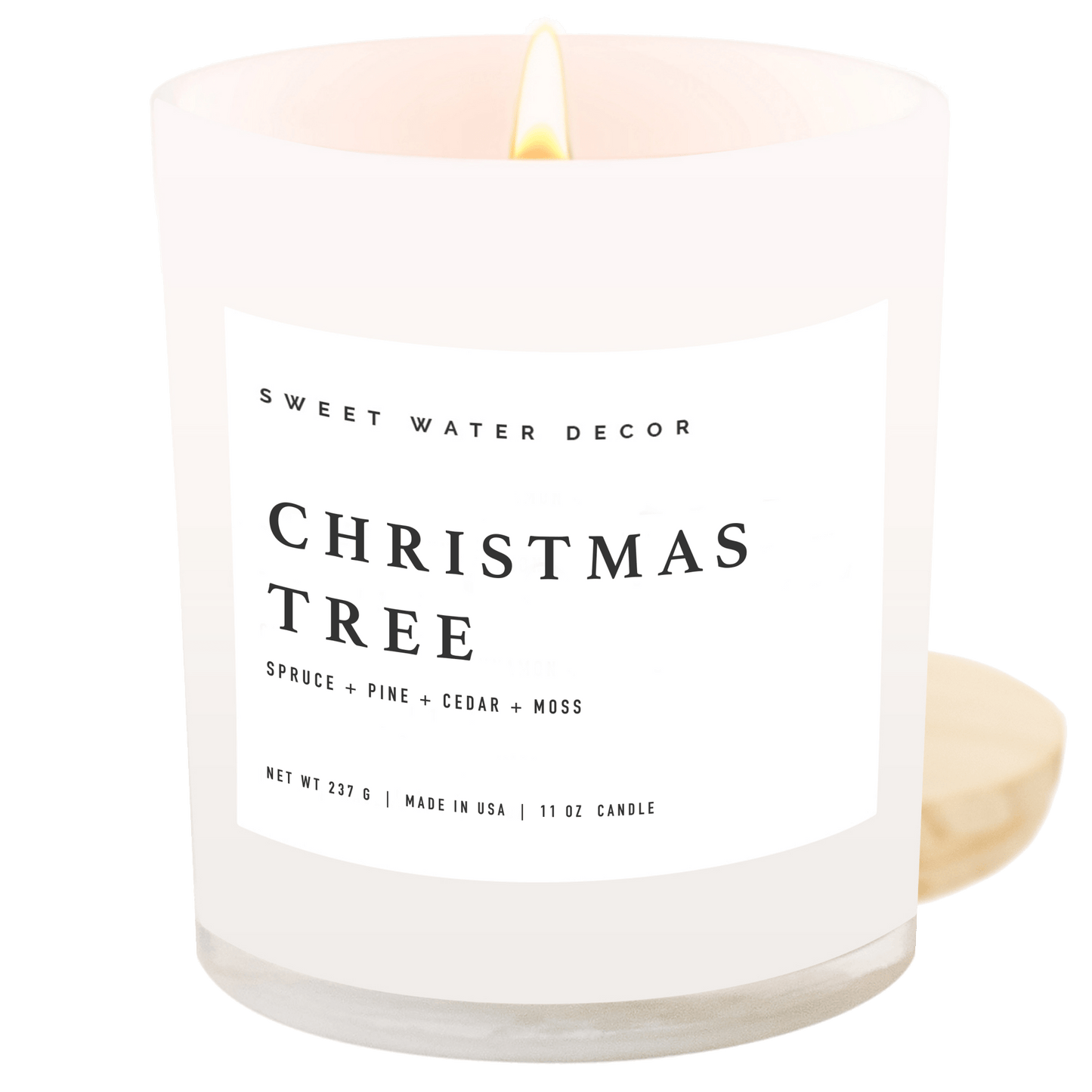 Christmas Tree Soy Candle - White Jar - 11 oz