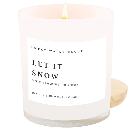 Let It Snow Soy Candle - White Jar - 11 oz