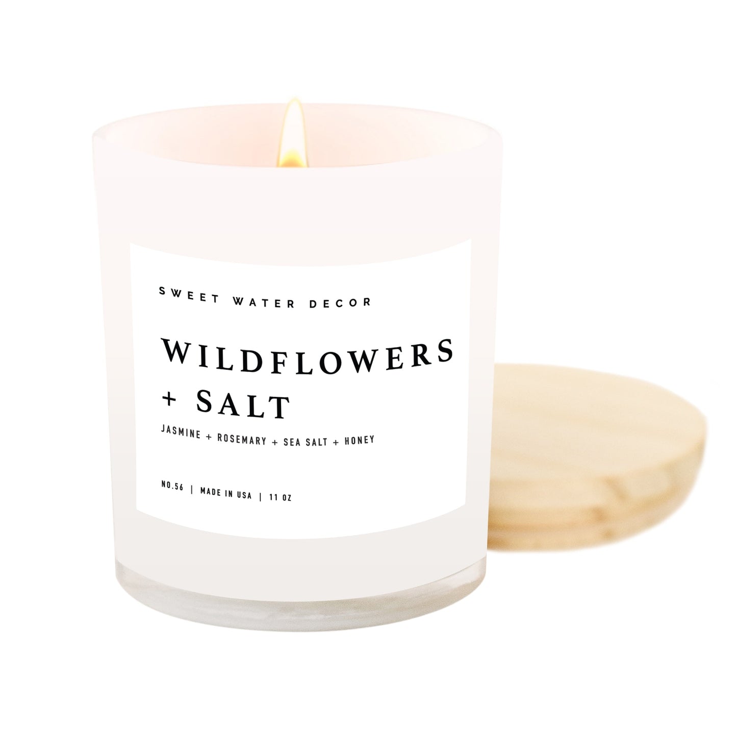 Wildflowers and Salt Soy Candle - White Jar - 11 oz