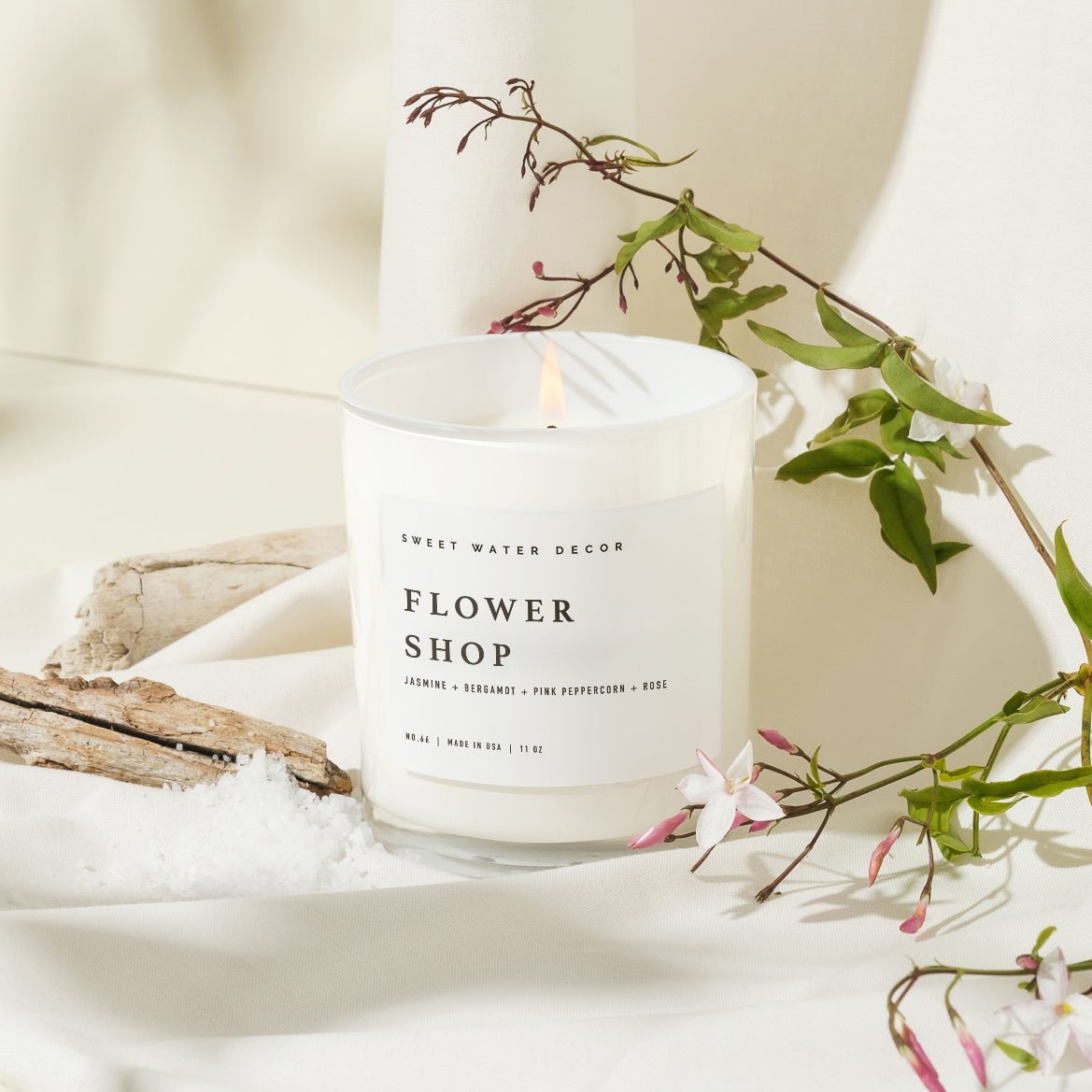 Flower Shop Soy Candle - White Jar - 11 oz