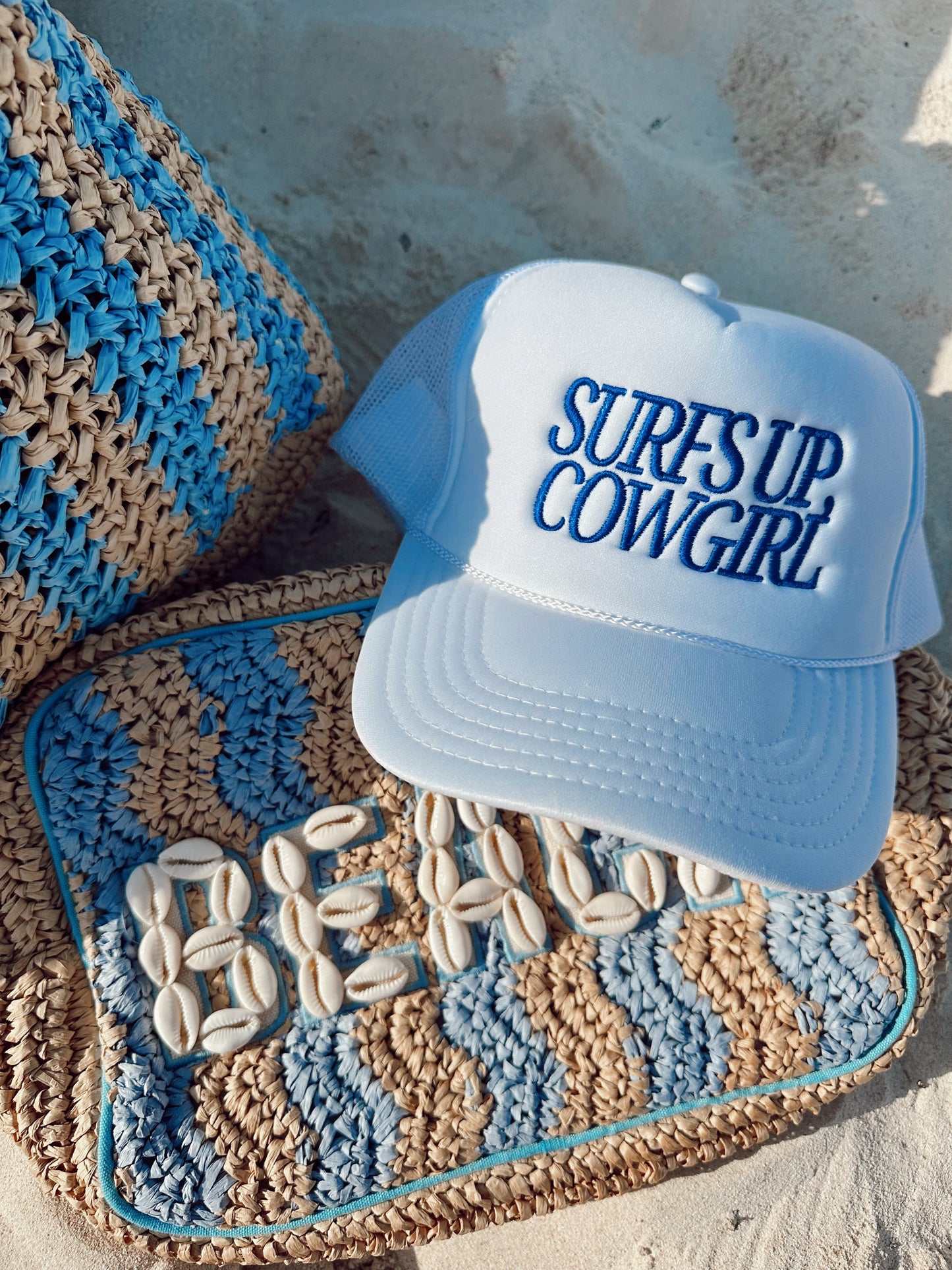 Surfs Up Cowgirl - White Foam Trucker Hat