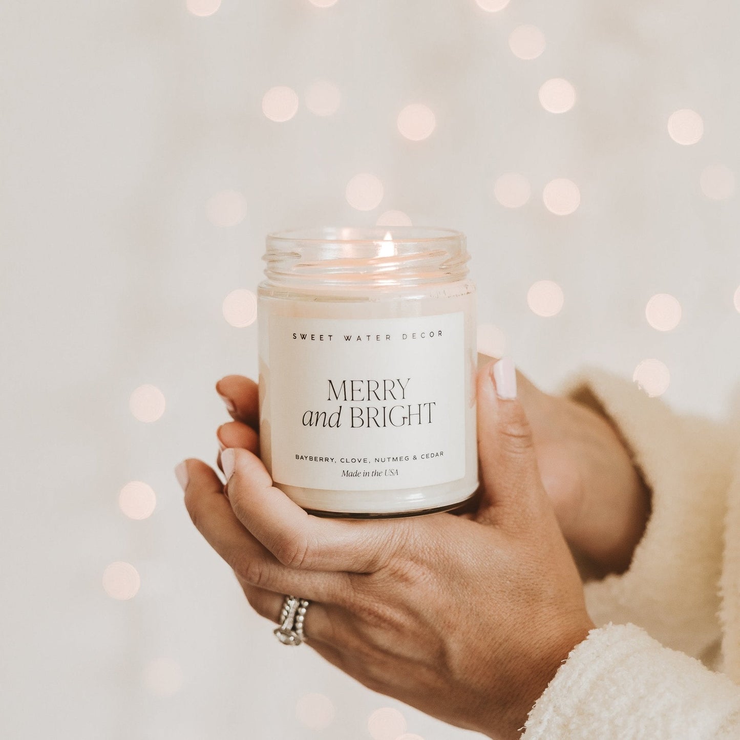 Merry and Bright Soy Candle - Clear Jar - 9 oz