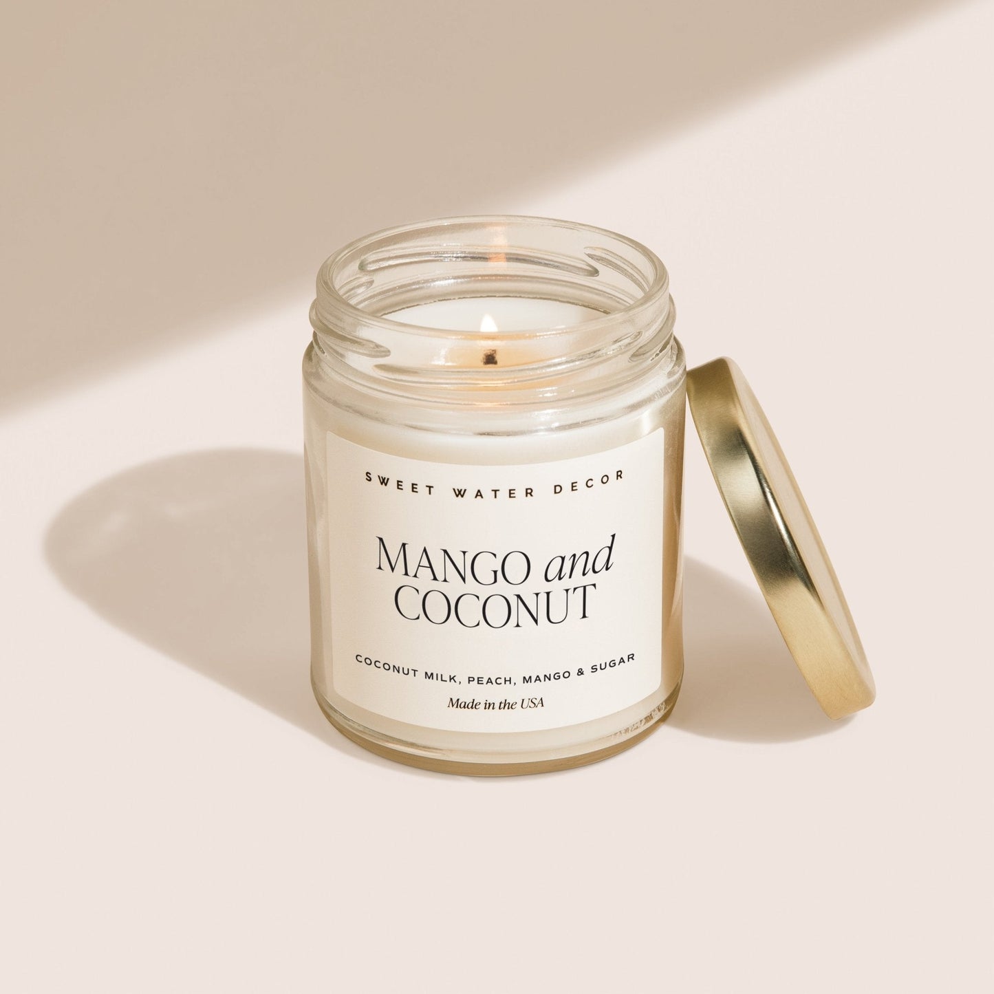 Mango and Coconut Soy Candle - Clear Jar - 9 oz