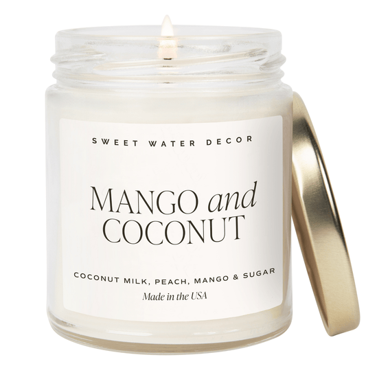 Mango and Coconut Soy Candle - Clear Jar - 9 oz